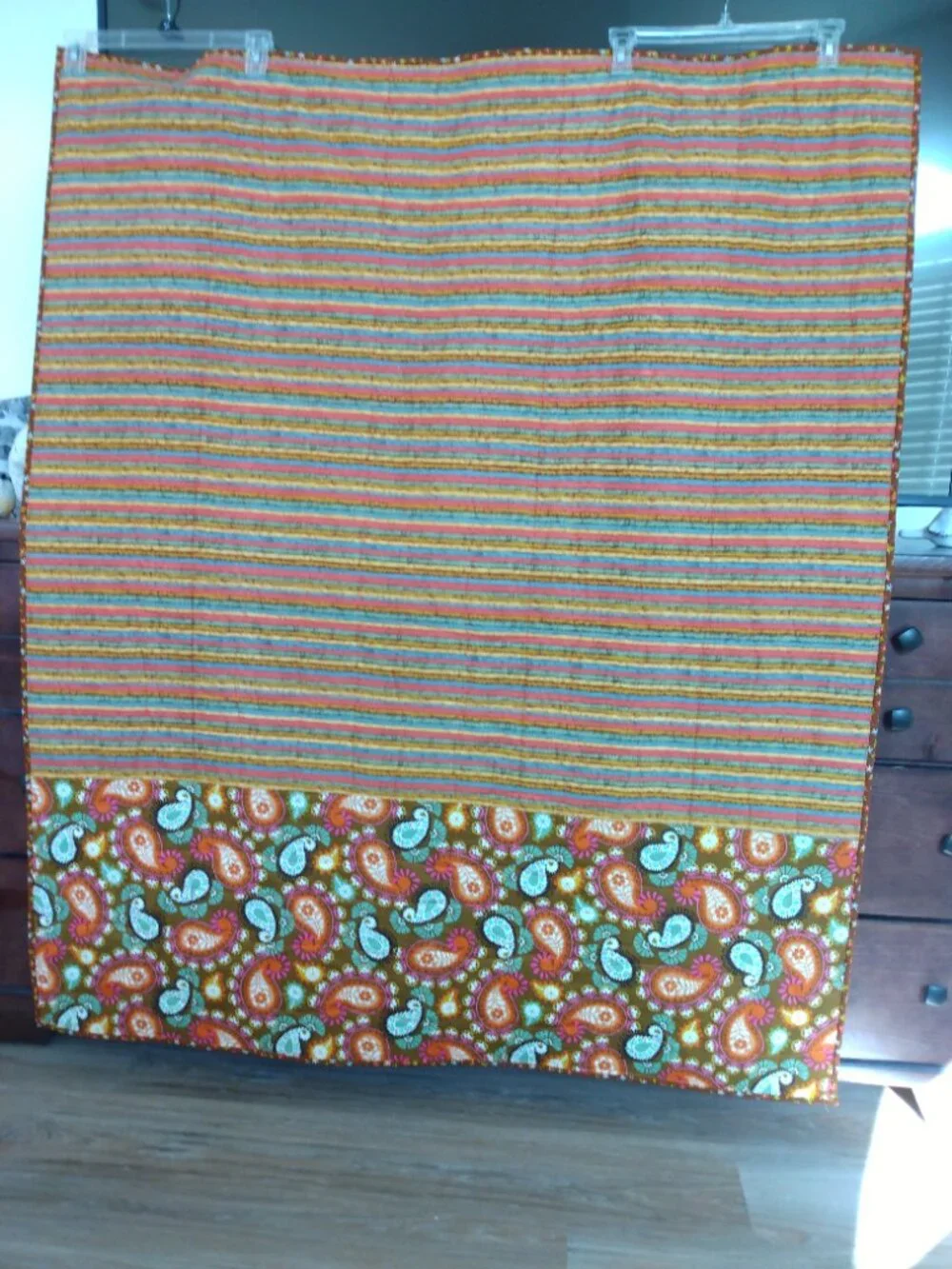 🤎🧡💙BN PATCHWORK SQUARES HANDMADE QUILT UNIQUE GIFT